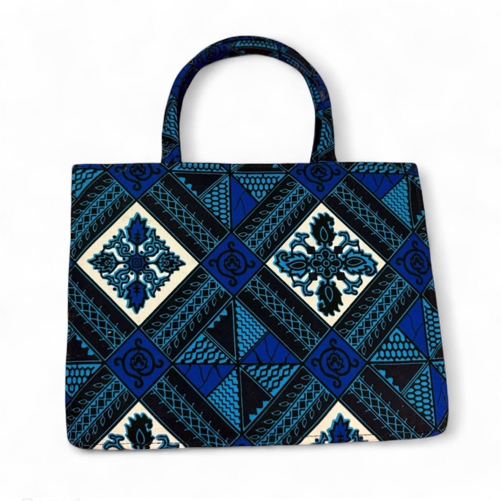 Blue Patterned Tote/ Laptop Bag